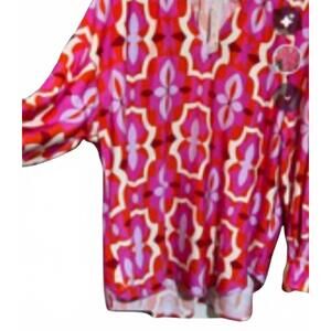 NEW BOHO CHIC women's gathered sleeves top in pink